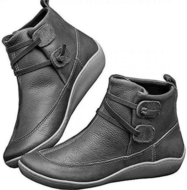 Frauen Arch Spupport Stiefel Kurze Plüsch Warme Femme Stiefel Winter Wasserdichte Frauen Schuhe Ankle Pu Frauen Stiefel Wj029 36 grau