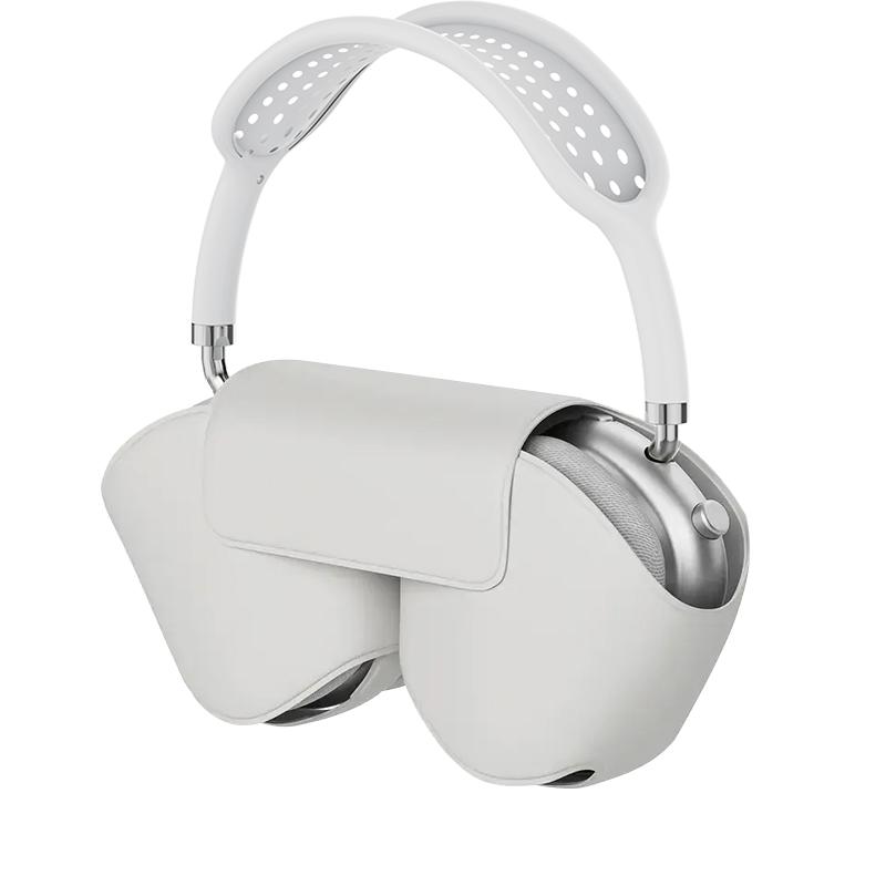Kabellose Bluetooth 5.0-Kopfhörer mit Mikrofon, Headset mit Stereo-Sound, Over-Ear-Sport-Gaming-Kopfhörer mit Lederbezug weiß