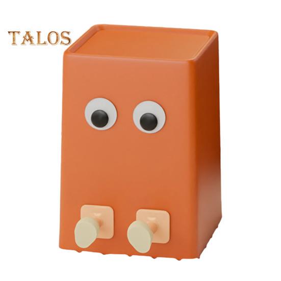 Mülleimer, bezaubernder Cartoon-förmiger Kunststoff-Mülleimer, geruchsdichter Abfallkorb für Badezimmer und Küchen S orange