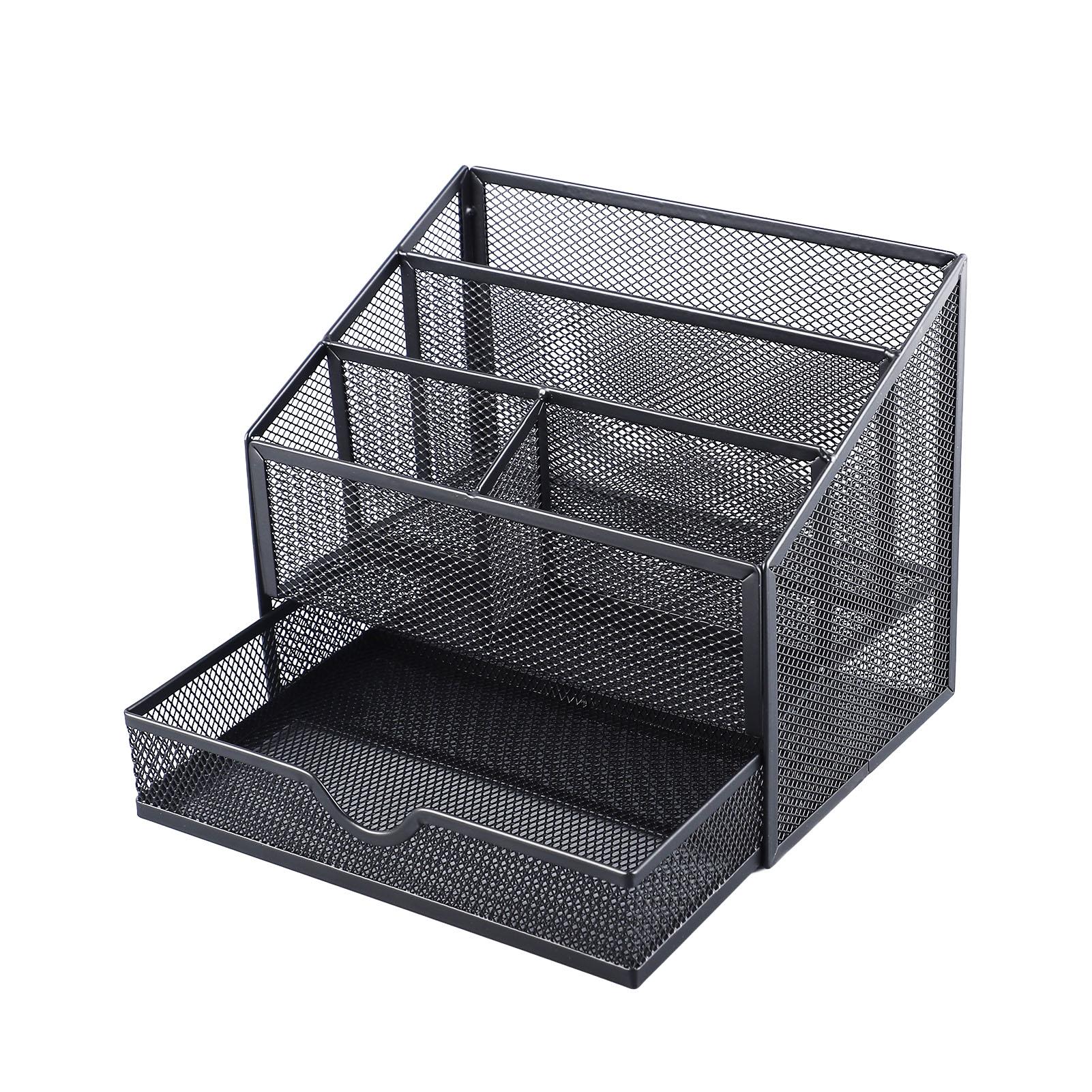 Schreibtisch Organizer Metallgitter Bürotisch Organizer mit Schublade für Bücher Stifte Hefter Büroklammern