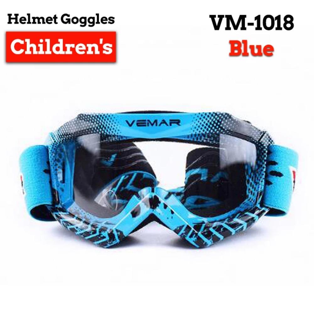 Vemar Offroad Motorradbrille Kinder Winddicht Motorradbrille Staubdicht Motocross Rennen MX MTB HD Moto Brille Kinder blau
