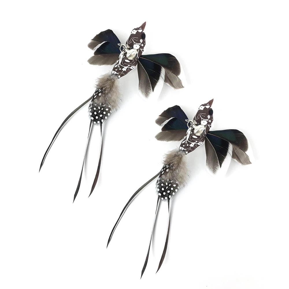 Simulation Vogel Interaktive Katze Spielzeug Lustige Feder Vogel Mit Glocke Katze Stick Spielzeug Für Kätzchen Spielen Teaser Zauberstab Spielzeug 2 Replacement Birds