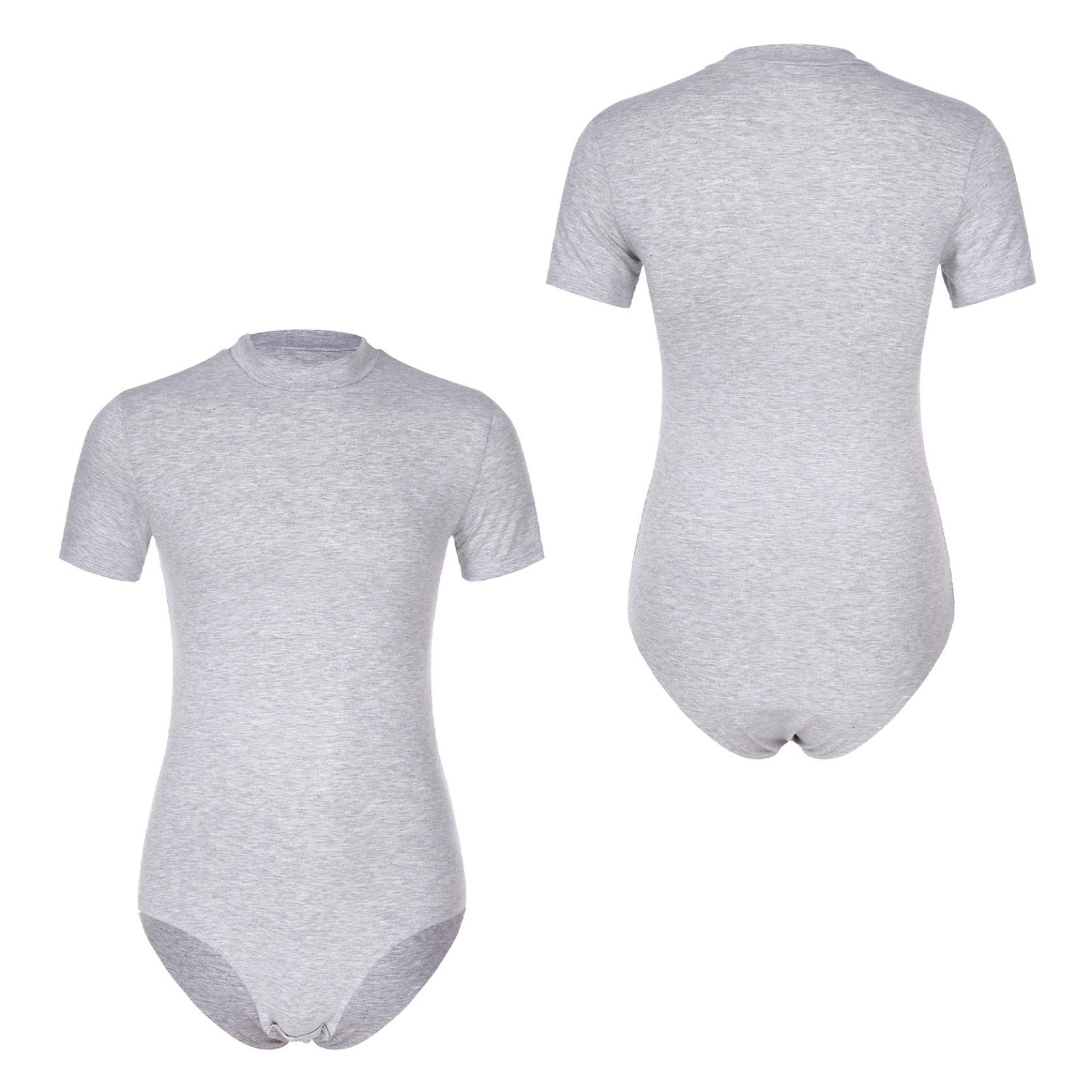 Einfarbiger dünner Overall, lässiger Bodysuit, einteiliger Trikot-Club-Kostüm, Trikot-Unterhemd für Fitness, Fitnessstudio, Sport, Wrestling, Singlet, Herren-Pyjama XL grau