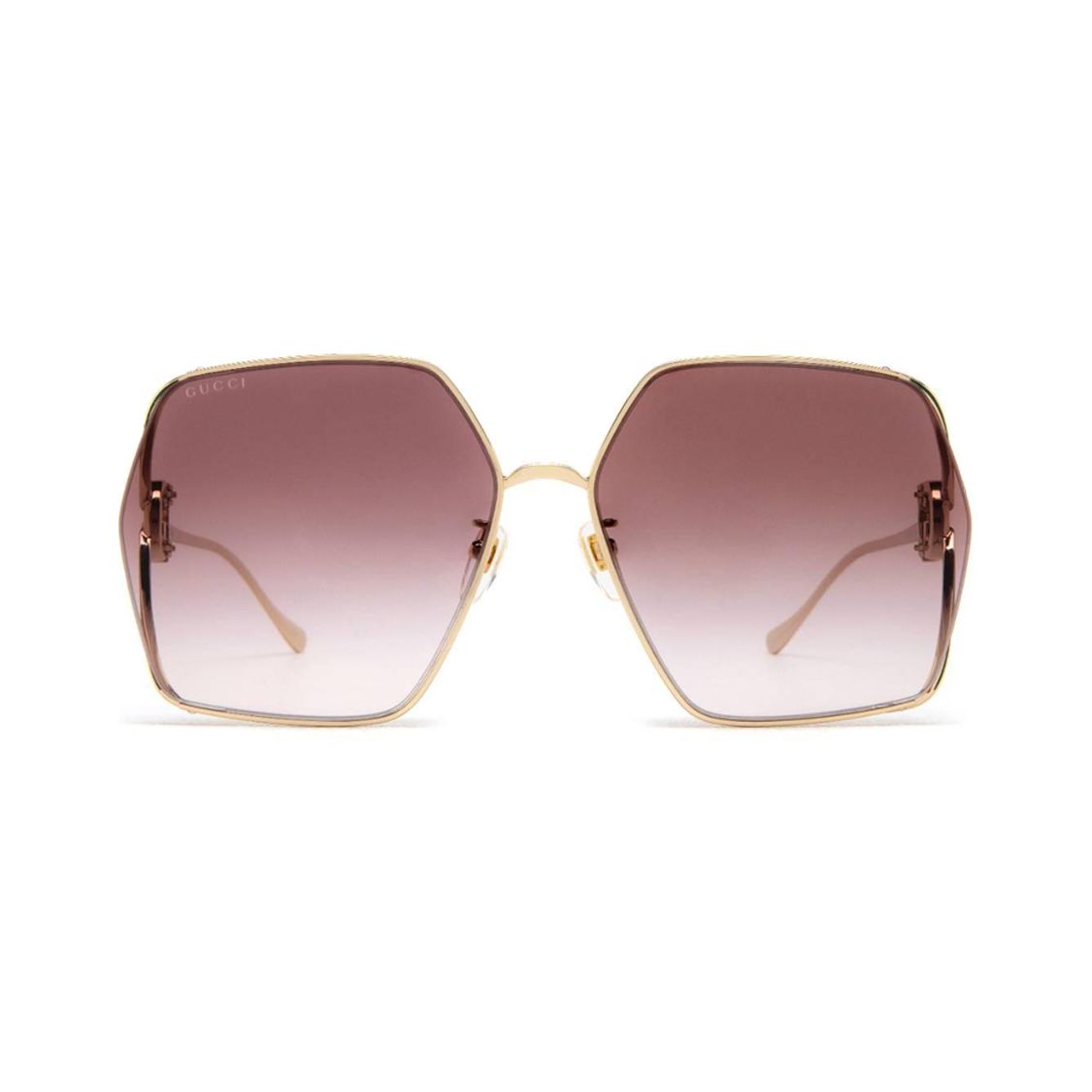 Gucci Winddicht Feines Spiegelbein Unregelmäßige Form Sonnenbrille Damen Sonnenbrille Gold GG1322SA003 Dust Bag+Eyeglass Case (Random Color)