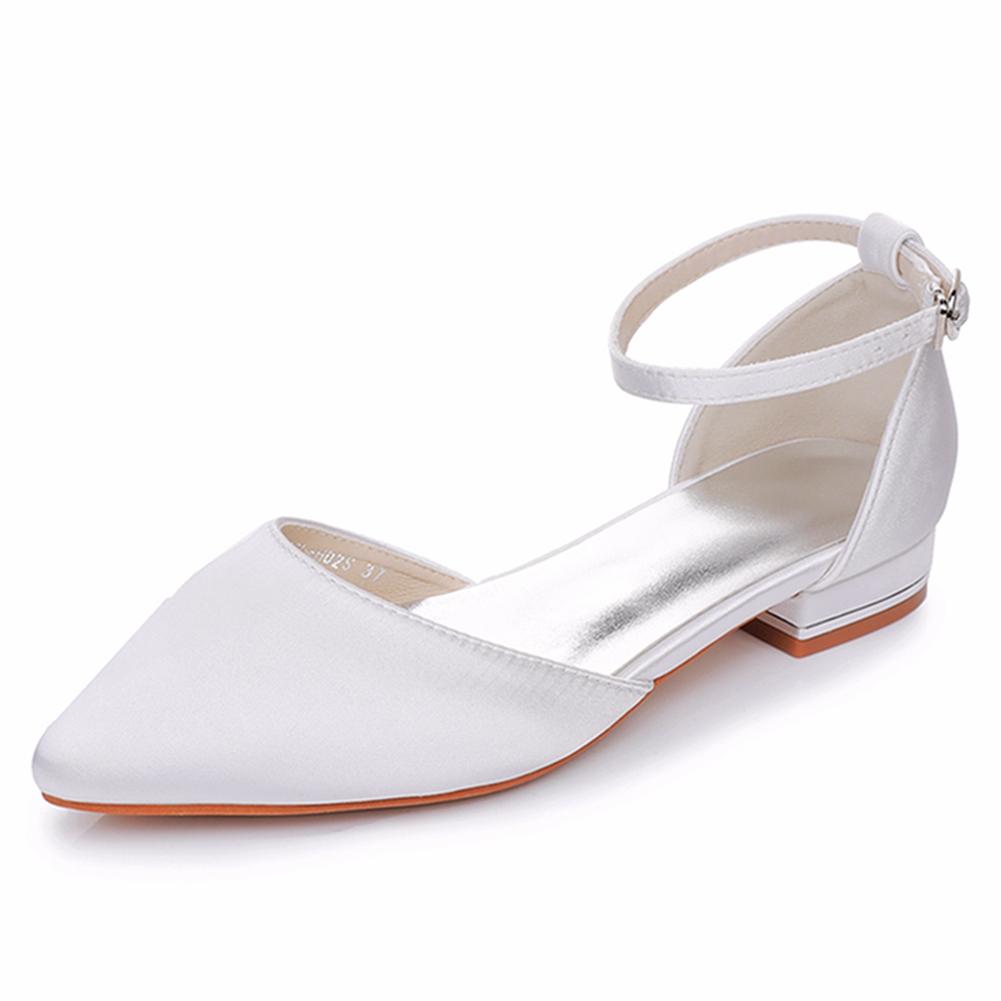 Kristall Königin Damen Sandalen Damen Sexy Schuhe Damen Ballerinas Spitze Zehen Sommer Schuhe Lässig Partykleid Flach 43 weiß