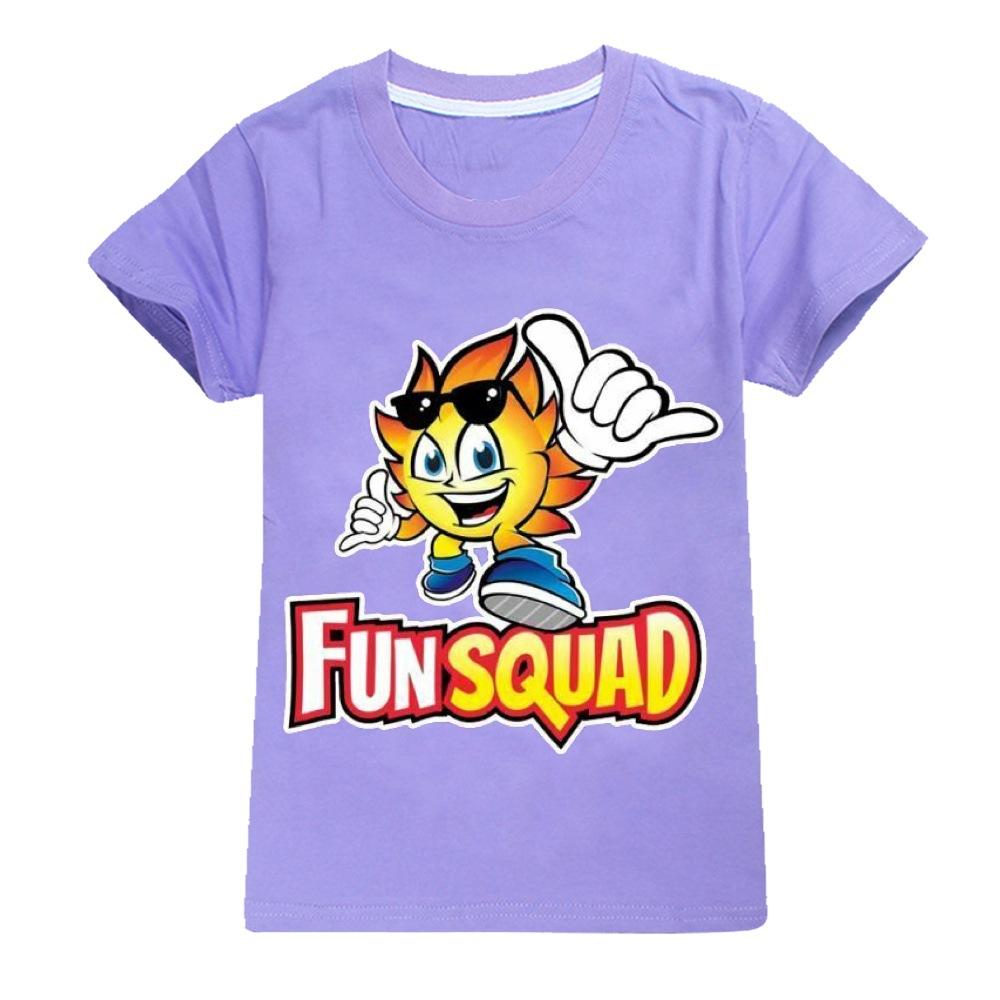 Neue Jungen Sommer Kleidung Kinder Cosplay Fun Squad Gaming T-shirt Pullover 100% Baumwolle Freizeit Mode Kinder Jungen Mädchen Tees Tops 100 violett