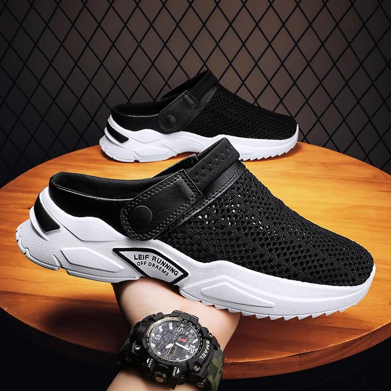 Herren Orthopädische Sommer-Slipper Sandalen mit Aussparungen Netzschuhe Sandalen Diabetiker Gehen Bootsschuhe Atmungsaktiv mit Fußgewölbestütze 41 schwarz
