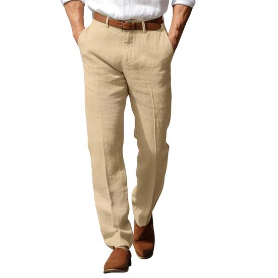 Herren Hose Mittlere Leibhöhe Knopf Reißverschluss Verschluss Lässige Hose mit Taschen Einfarbige Gerade Beine Lange Hose Reisen Arbeit Tägliche Kleidung S khaki