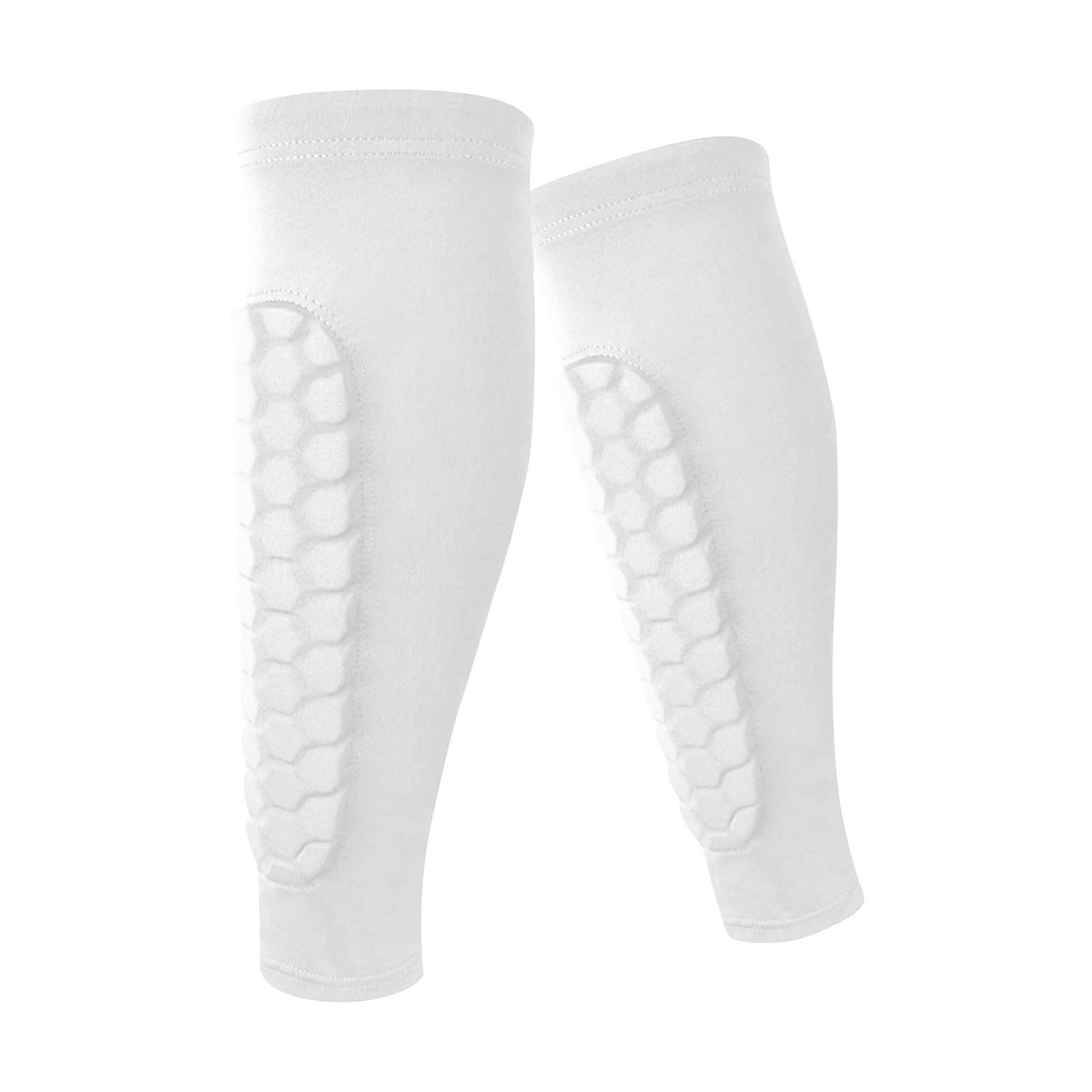 Schienbeinschoner für Ski, Fußball, Sport, Fußball, Schienbeinschoner, Schutzsocken, Fußball-Wadenärmel, Leggings, Schienbeinschoner-Überzug für den Sport L weiß