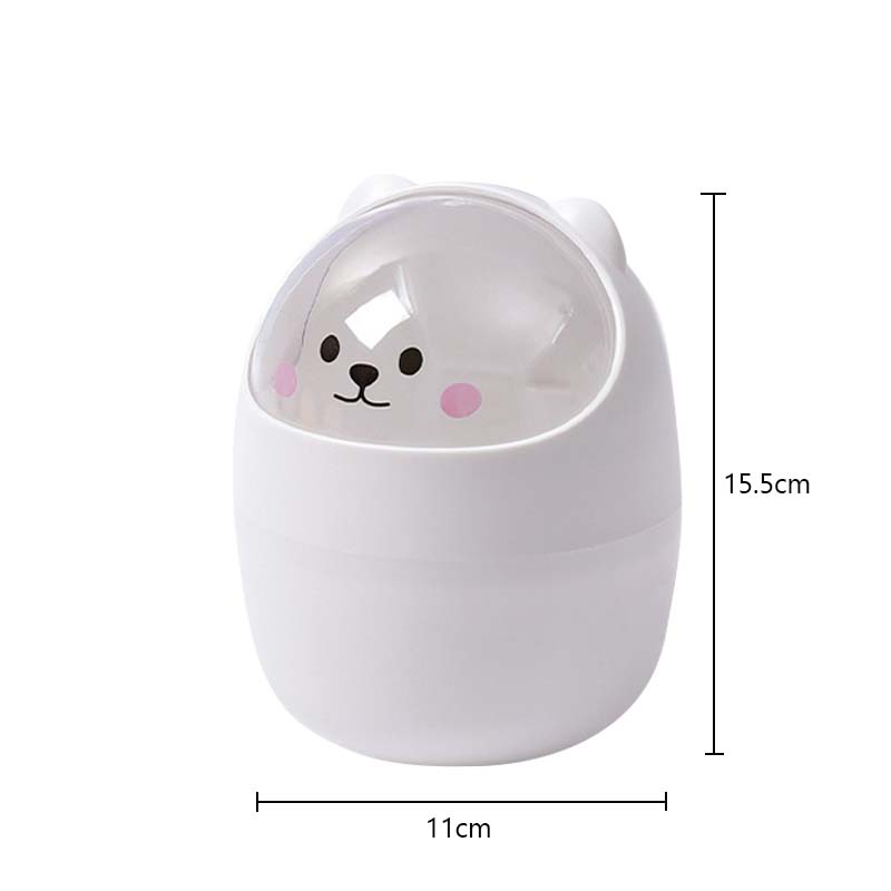 Cartoon Desktop Mülleimer Kunststoff Mülleimer Haushalt Altpapier Eimer Kreative Müll Kann Multifunktions Lagerung Organizer weiß