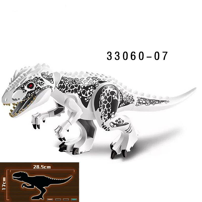 28CM Riesiger Raptor Carnotaurus Bausteine Dinosaurier Steine Tyrannosaurus T-Rex Zusammenbauen Kinderspielzeug Kindergeschenk Weihnachtsgeschenke 07 weiß