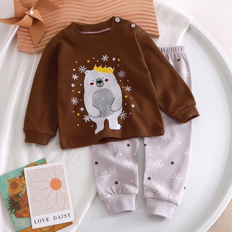 Neue Kinderkleidung Herbst und Winter Kinderunterwäsche Baumwollanzug Pyjamas 100cm