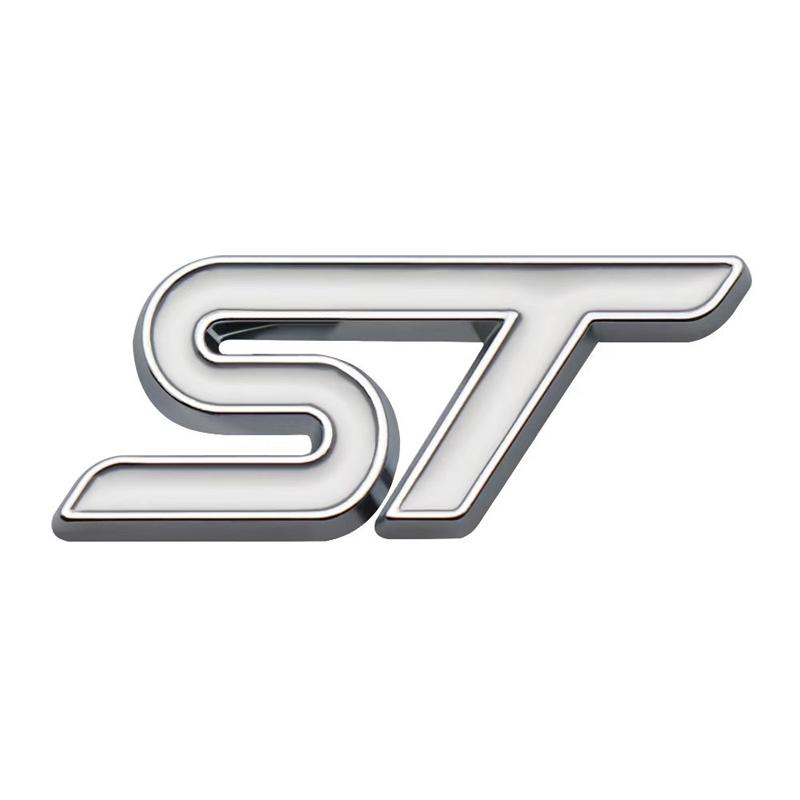 3D Metall ST Auto Lenkrad Emblem Aufkleber für ST Focus x 2 3 Kuga FIESTA MONDEO VIGNALE ECOBOOST KUGA Auto Auto Styling silber weiße