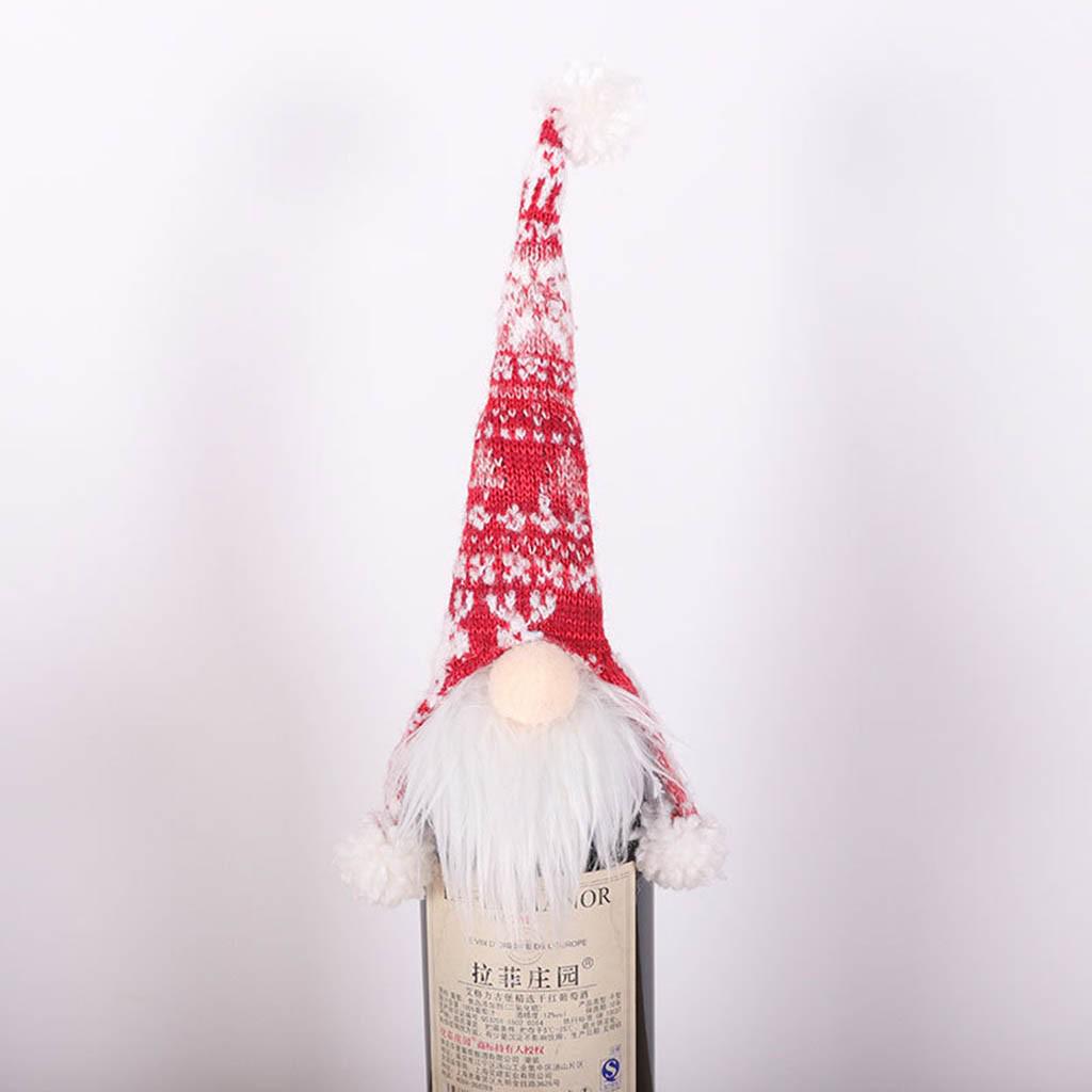 Weihnachtsdekoration, gesichtslose Puppe, Weinflaschenhalter, Weihnachtsmann, Weinbeutel b