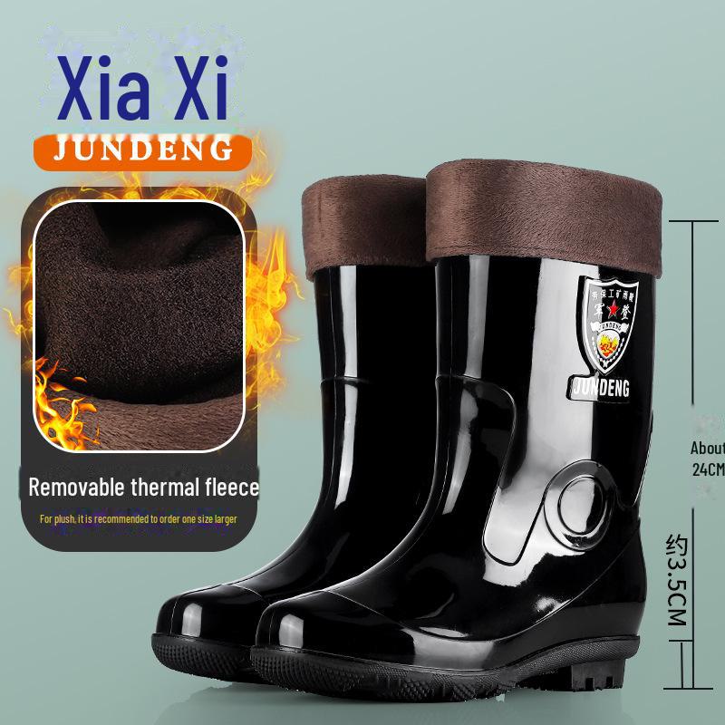 Wasserdichte High-Top-Regenstiefel für Herren, Größe 36-51, Gummi, dreifach versiegelt, für den Arbeitsschutz 50