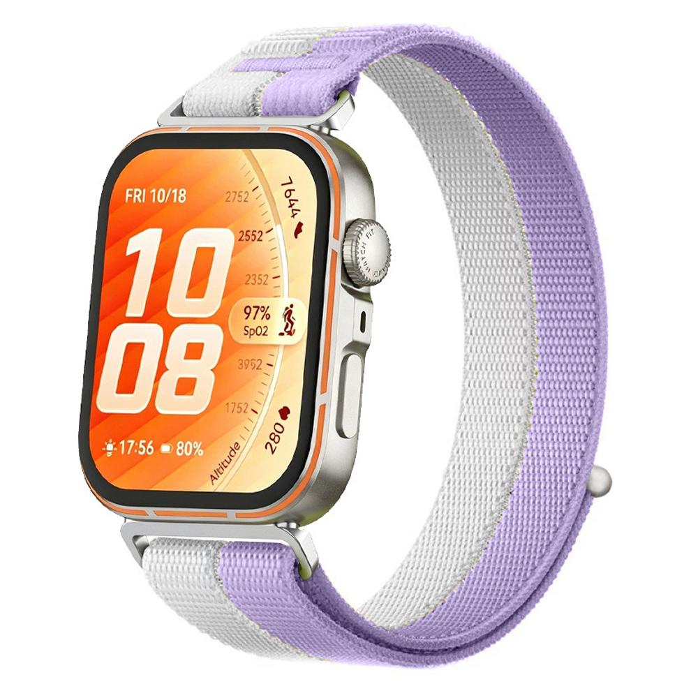 Nylon-Schlaufenarmband für Huawei Watch Fit 5-4-3 Geflochtenes Bequemes Atmungsaktives Armband für Huawei Watch Fit 5 Pro/Fit4 Pro Gürtel Huawei Fit 5/5Pro violett
