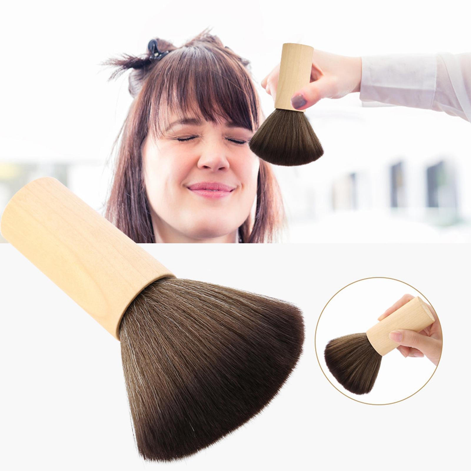 Friseur Reinigungsbürste Holzgriff Haarfeger Friseurbedarf Nacken Gesicht Staubwedel Werkzeug