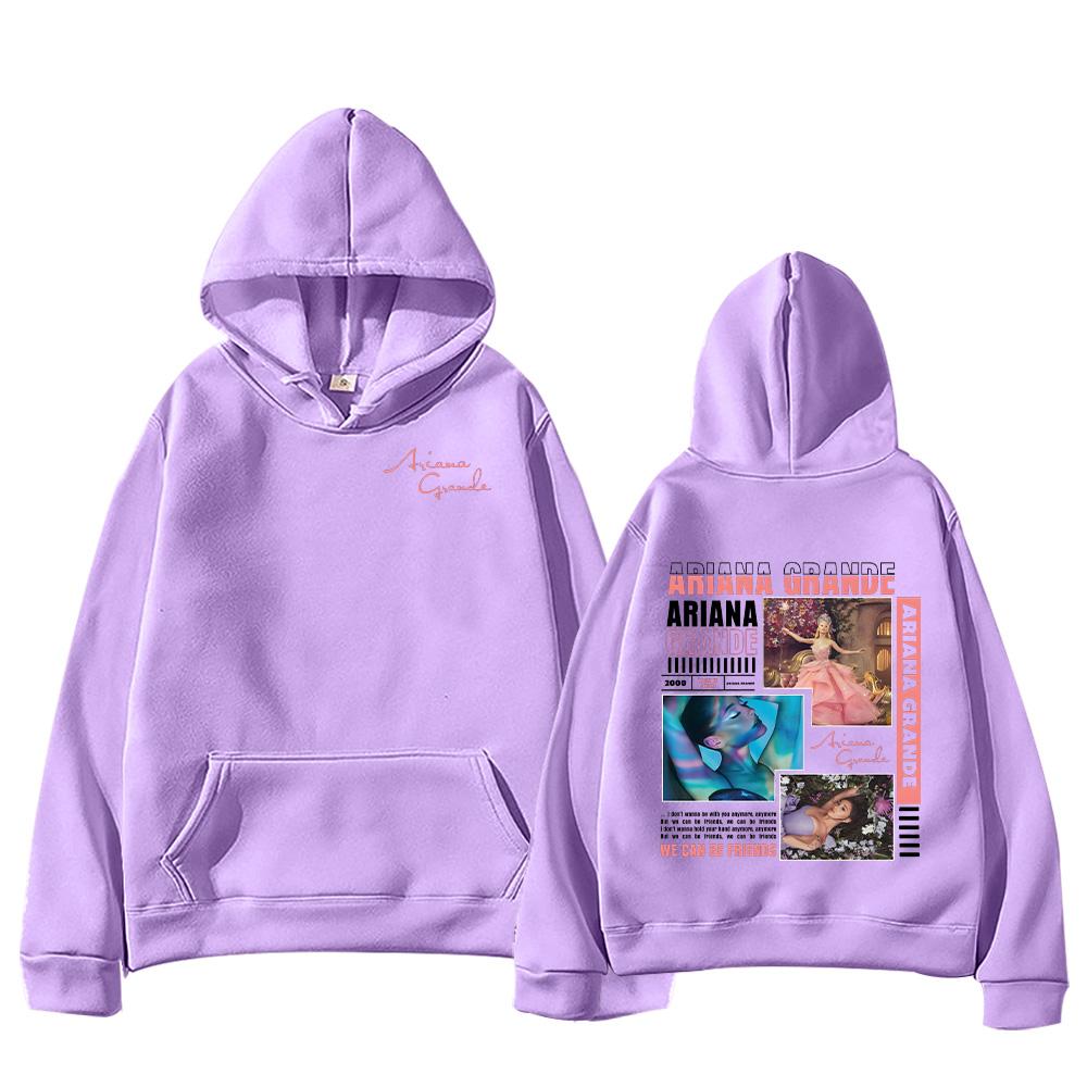 Ariana Grande Hoodies Glinda Die Gute Böse Pullover Männer Frauen Niedliche Kleidung Übergroßes Sweatshirt Neu Langarm Mode Kapuzenpullover XS licht lila
