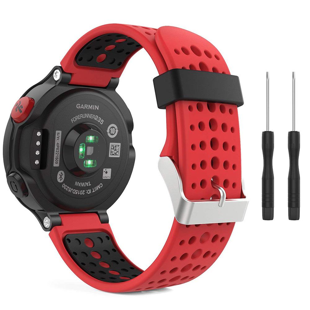 Für Garmin Forerunner 235 235Lite /220/230/620/630 Armband für Garmin Forerunner 735XT Smartband-Armband Silikon-Uhrenarmband only the  strap schwarz rot