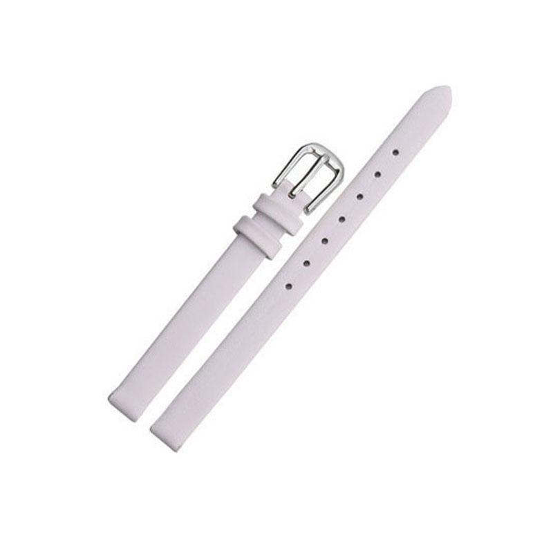 Dünnes Uhrenarmband für Damen, dünner Handgelenksgürtel mit Dornschließe, langlebiges Ersatzarmband aus echtem Leder, Zubehör für Damenuhren 10mm weiß