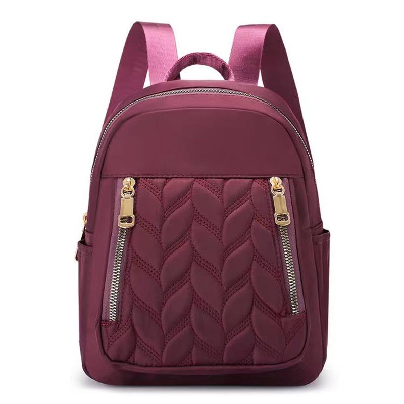 Yogodlns Nylon-Reiserucksack für Damen, Schultaschen für Mädchen, Diebstahlsicherung, kleine Umhängetasche, wasserdichter Rucksack 21x10x17cm violett