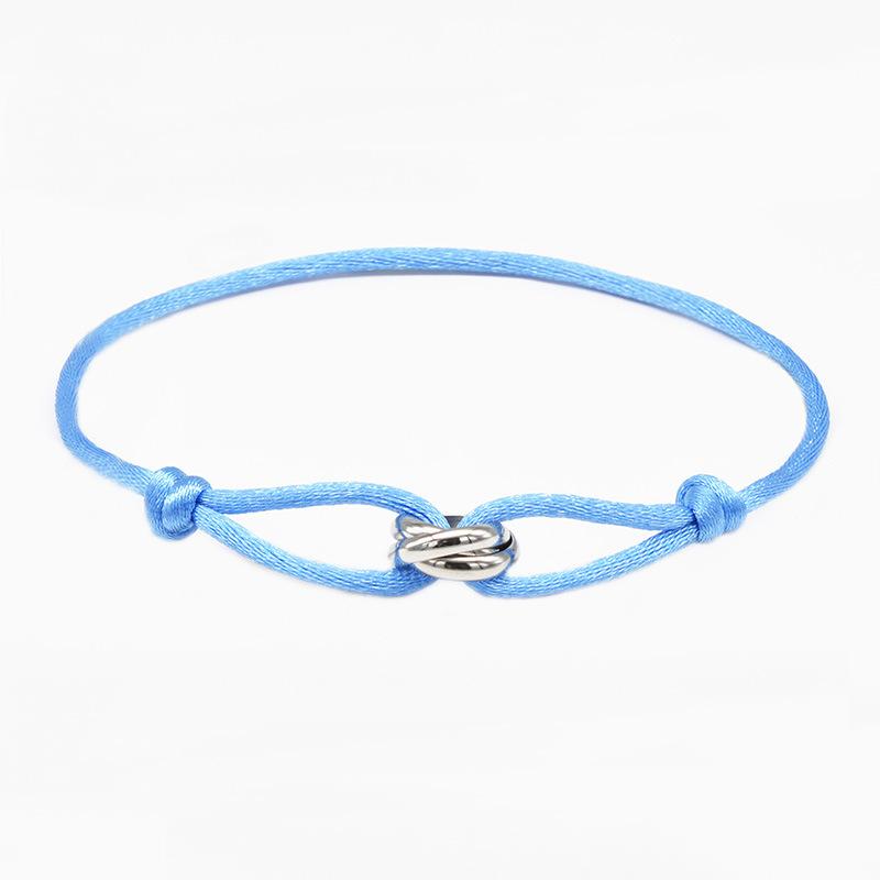 Glücksbändchen mit Perlen für Paare und Freunde Edelstahlringe Verstellbares Wasserdichtes Partnerarmband für Damen Herren Schmuck white