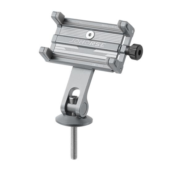 Fahrrad-Handyhalterung aus Aluminiumlegierung, spiralförmig, teleskopisch, Fahrrad-Handyhalterung, vier Krallen, Schloss, Fahrrad-Handy-Halterung für 58–88 mm große Telefone B silber