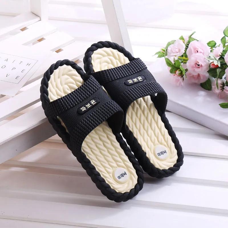 Männer EVA Hausschuhe Schwarz Patchwork Farbe Weiche Sohle Casual Indoor Hausschuhe Zu Hause Badezimmer Anti Slip Hausschuhe Sommer 42-43 weiß