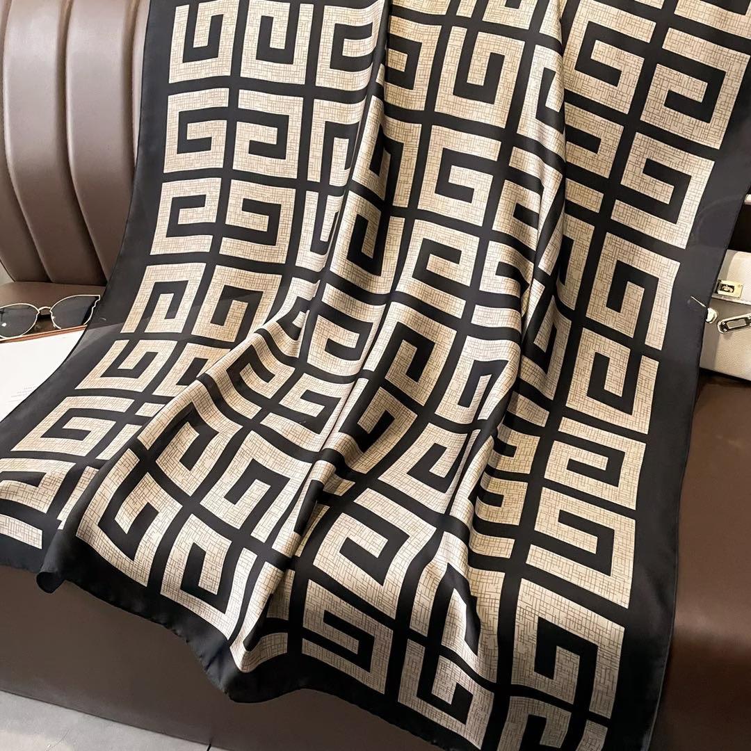 180X85 Cm Großer Seidenweicher Schal Damen Stilvoller Druck Langer Schal Taschentuch Sommer Elegant Reise Wickeltuch