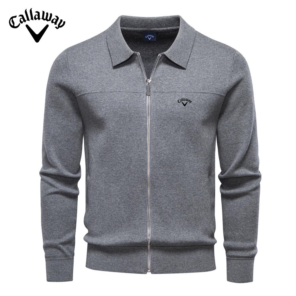 Callaway 2025 Herbst und Winter Stickerei Neue Herren Europäische Größe Jacke Pullover Strickjacke Herren Reißverschluss Business Casual Jacke Herren XXL