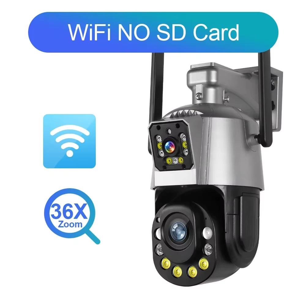 EU 6MP Echt 36X Optischer Zoom WIFI Kamera Outdoor Dual Objektiv PTZ Humanoiden Erkennung Farbe Nachtsicht Überwachung IP Kamera iCSee App WiFi Camera