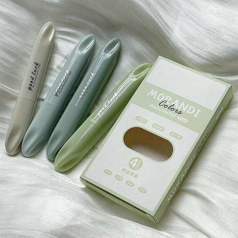 4 Teile/satz Morandi Farbverlauf Highlighter Ins Schöne Marker Student Sammelalbum Notebook Highlight Mark Stift Kawaii Schreibwaren gray