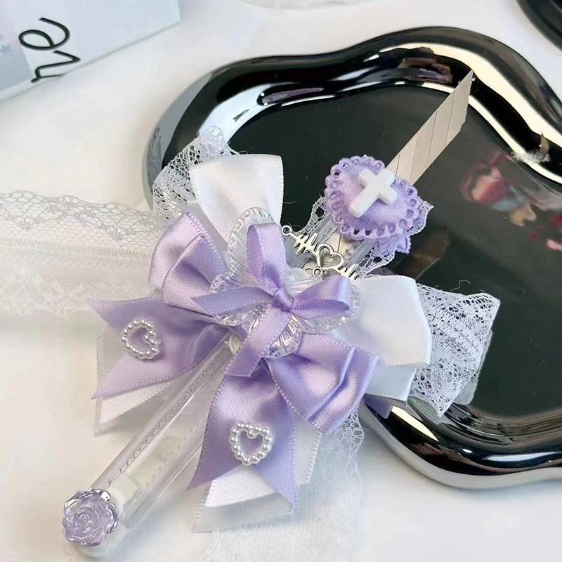 Kawaii Rosa Engelsflügel Cuttermesser Süße Mode Cuttermesser Niedlicher Expresskarton Brieföffner Schreibwaren Papierschneider Geschenke A4