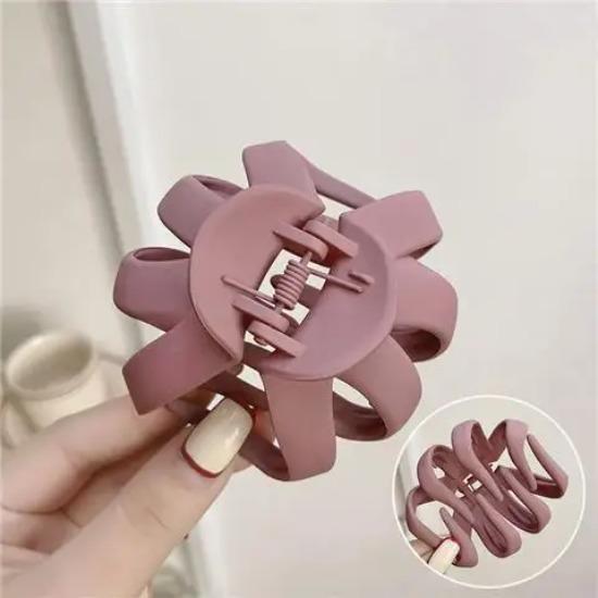 Mode Pferdeschwanz Haar Klaue Clip Schwarz Acryl Kleine Haar Krallen Frauen Mädchen Shark Clips Kopfbedeckungen Haarspange Haar Zubehör dunkel rosa