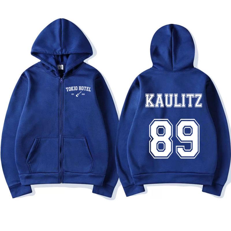 Rock Band Tokio Hotel Kaulitz Zipper Hoodies Herrenbekleidung Herbst Winter Zip Up Kapuzenpullover Lässige Vintage Hoodie Jacke XXXL violett