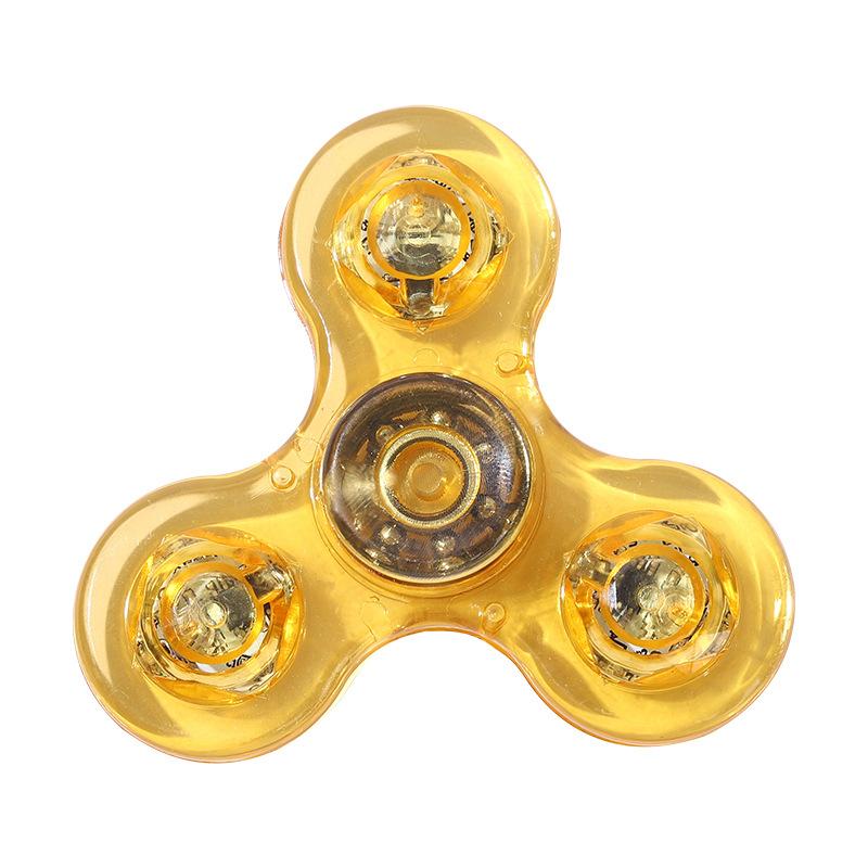 Leuchtende LED-Licht-Fidget-Spinner, Hand-Top-Spinner, leuchten im dunklen Licht, EDC Figet Spiner, Finger-Stressabbau-Spielzeug yellow