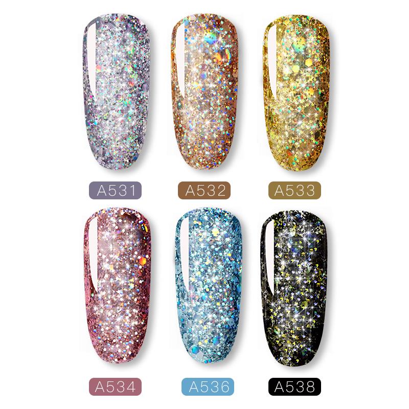 6 Teile/los ROSALIND 5 ml Diamant gel nagellack Set Platin Nagel Gel für nägel Nail art Kit