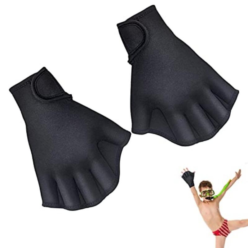 Aqua-Handschuhe – Schwimmpaddel-Neopren-Handschuhe für Schwimm-Fitness, Wasser-Aerobic und schwimmfeste Trainingshandschuhe für Männer, Frauen, Kinder L schwarz