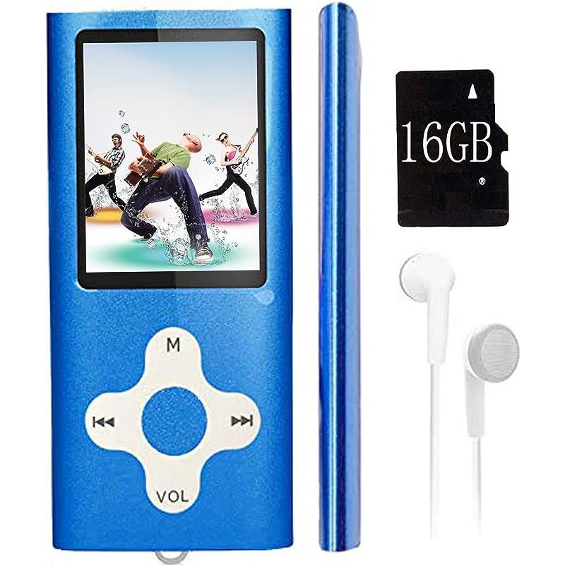 MP3-Player, Musik-Player mit einer 16-GB-Speicherkarte, tragbarer digitaler Musik-Player/Video/Sprachaufzeichnung/UKW-Radio/E-Book-Reader/Fotobetrachter/1,8 blau