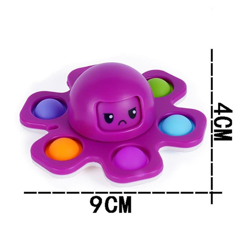 Fidget Toys Autismus Stressabbau Silikon Interaktives Flip Octopus Change Faces Spinner Push Pop Bubble Fidget Spielzeug für Spinner hellrosa
