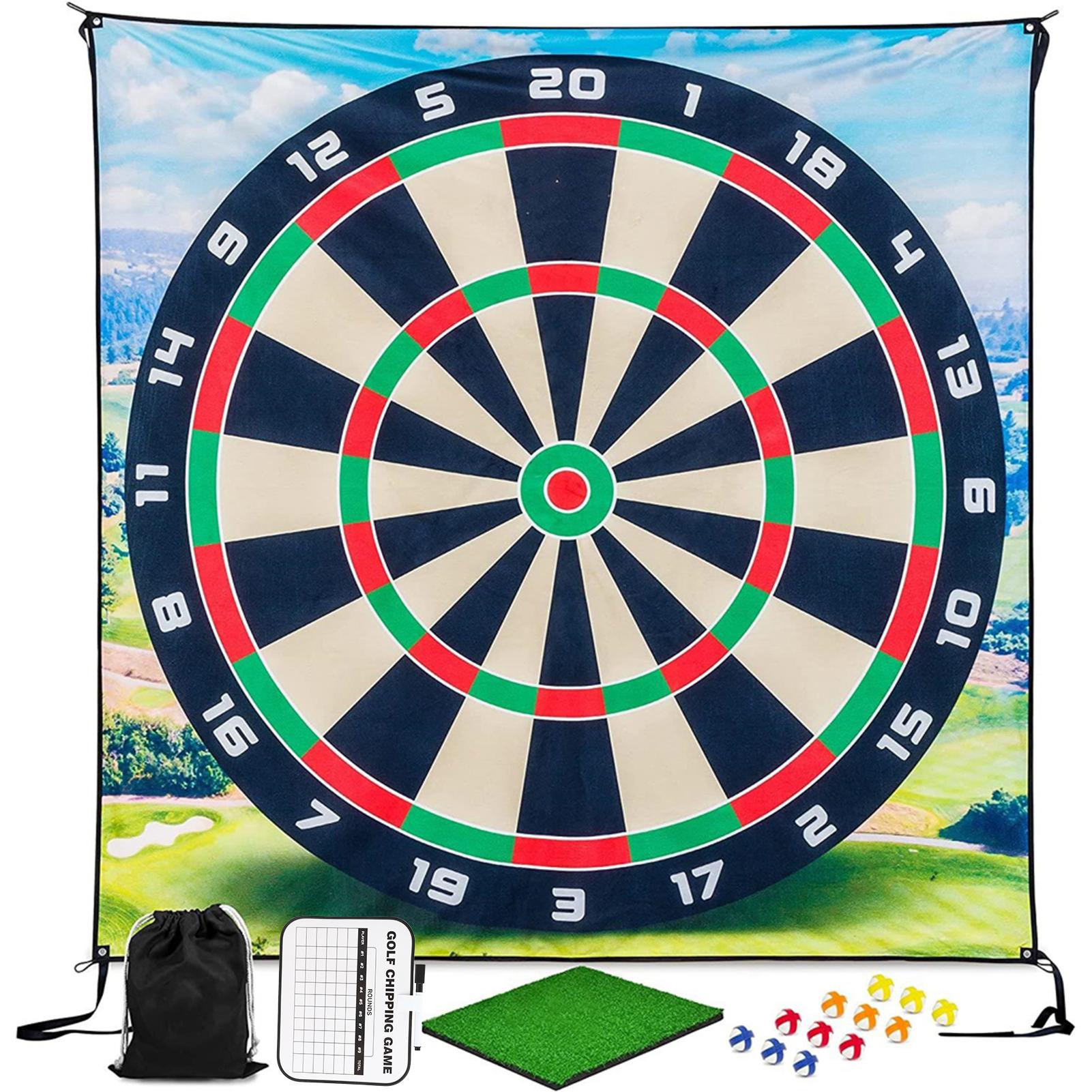 Golfen Chippen Spiel mit Klettbällen und Darts Chippen Übungsmatte für Spiele im Innen- und Außenbereich bunt