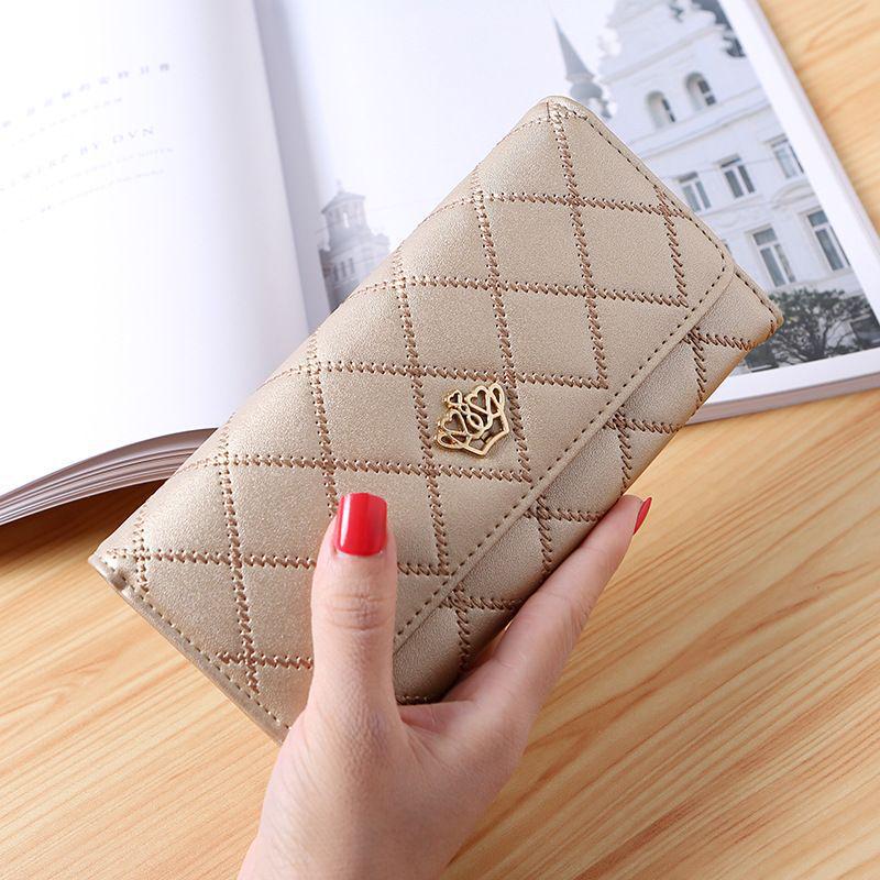 Damen Stilvolle Clutch-Geldbörse mit großem Fassungsvermögen: Handyhalter, Geldbörse, Kartenorganizer für Studenten und Damen