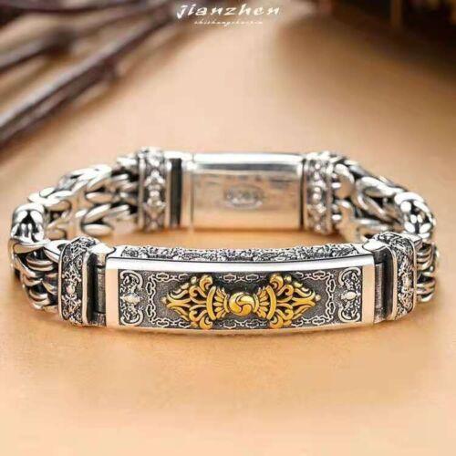 Vintage Armbänder Herren Schmuck Neue Sterling Silber Armreif Armband Kette Beliebte 7.8in(20cm)
