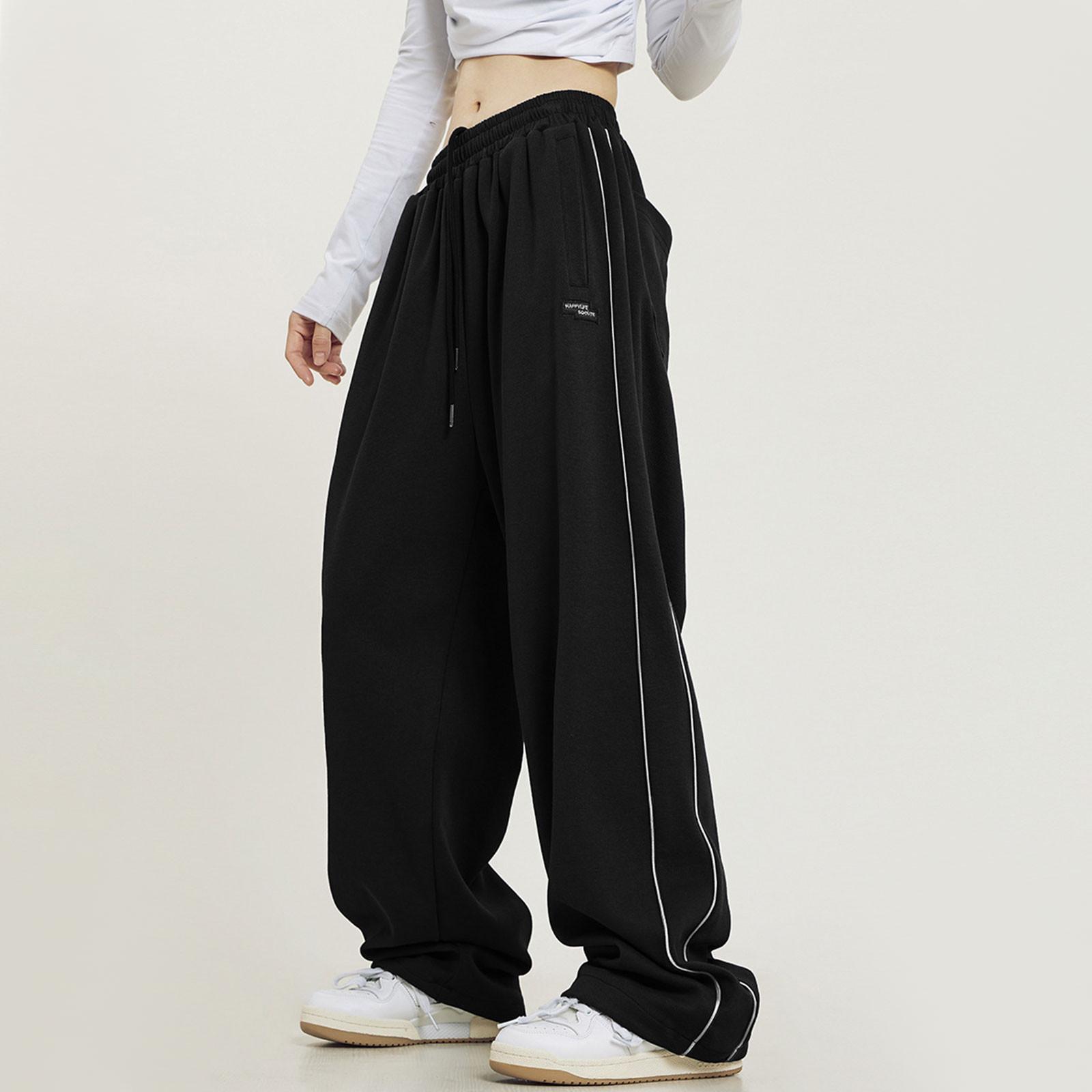 Damen High Street Retro Street Dance Jogginghose Lockere lässige Drag Floor Hip Hop Jogginghose XXL schwarz