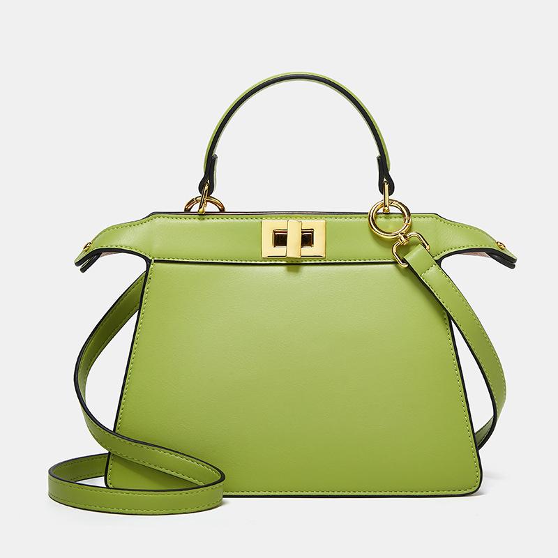 Modische und vielseitige Handtasche für Damen, einfache Handtasche für Frühling und Sommer, Umhängetasche grün