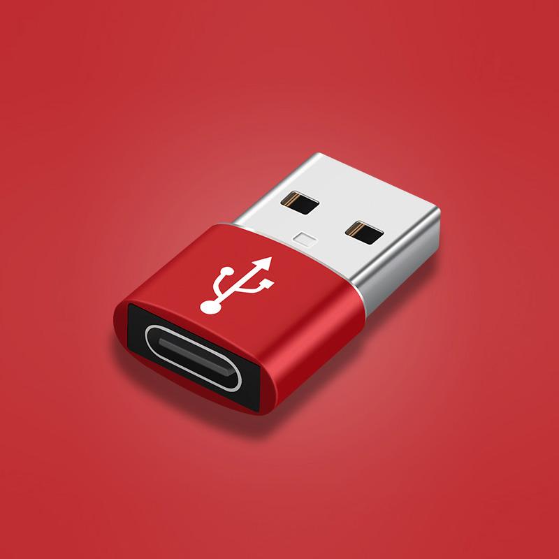 FONKEN USB 3.0 ZU Typ C 3.1 Adapter Notebook Ladegerät USB Stecker ZU USB C Weibliche Telefon Lade Konverter Kopfhörer USB Kabel Stecker rot