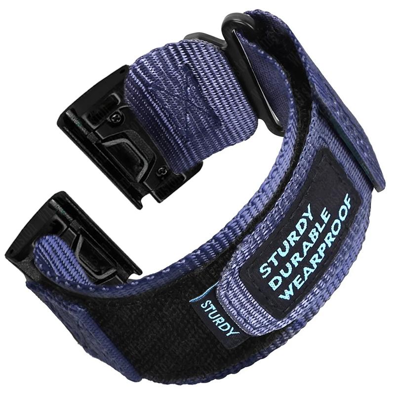 Schnelles Nylonband für Garmin Watch Instinct 2X Tactics Strap Fenix 6X Pro 5X Plus 7X 26 mm 22 mm Ersatz-Sport-Release-Armband Garmin 22mm blau/schwarz