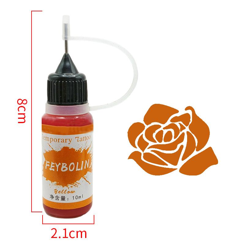 Temporäres Tattoo Indische Henna Tattoo Tinte Körperkunst Farbe Semi-Permanentes Make-up Pigment Keine Schmerzen Augenbraue Eyeliner Kosmetikbedarf DIY orange