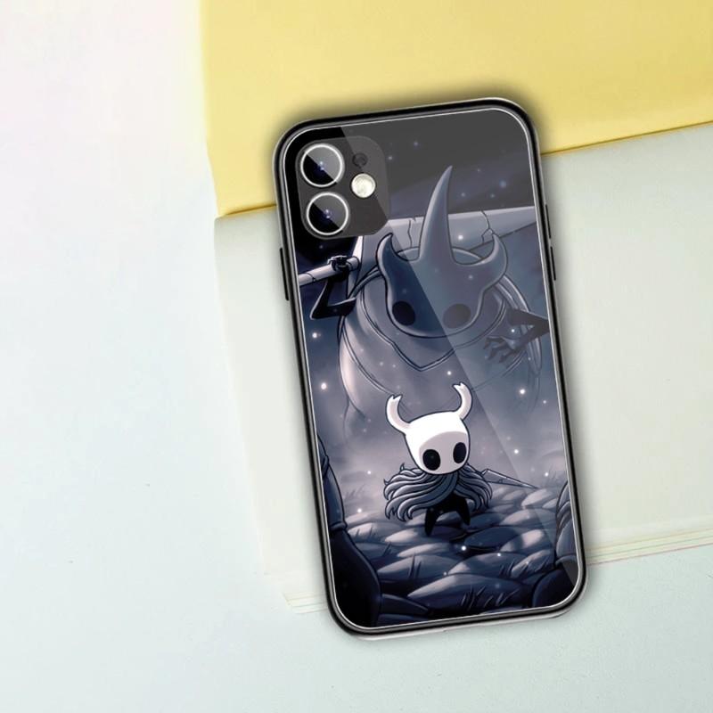 Hollow Knight Handyhülle für iPhone 13 12 11 XS X 8 7 6 Plus Mini Pro Max SE 2022 Schwarze PC TPU Glas Handyhülle iPhone 11 Pro