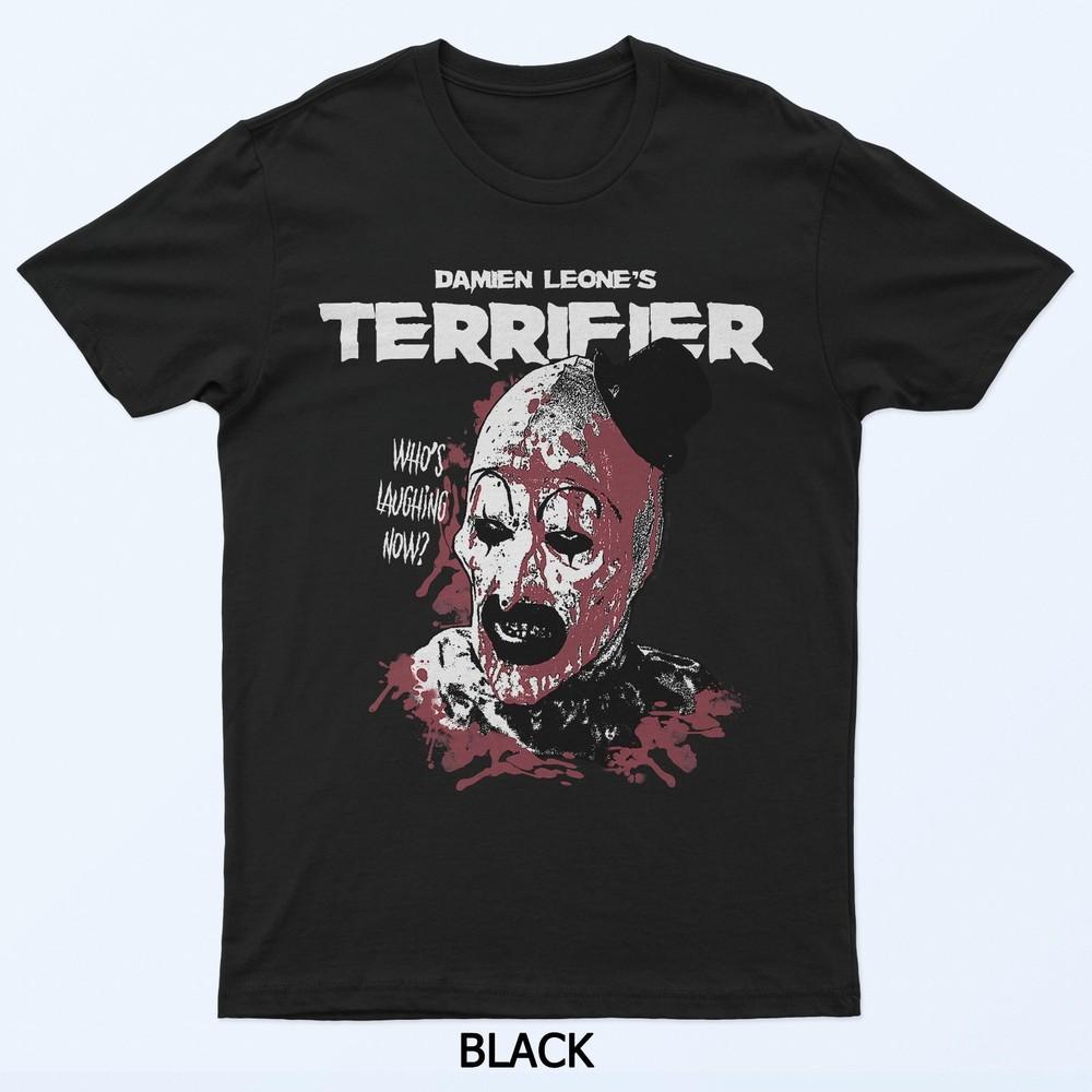 Terrifier Distressed Art the Clown Grafik Horrorfilm T-Shirt L gray